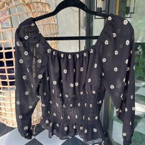 Madewell Square Neck Puff Sleeve Top